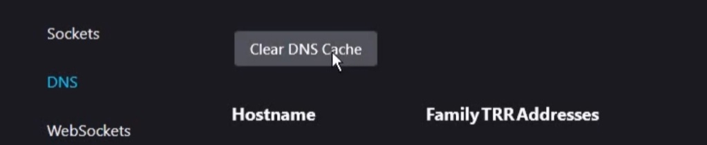 Clear Clear Net internals DNS cache on Firefox