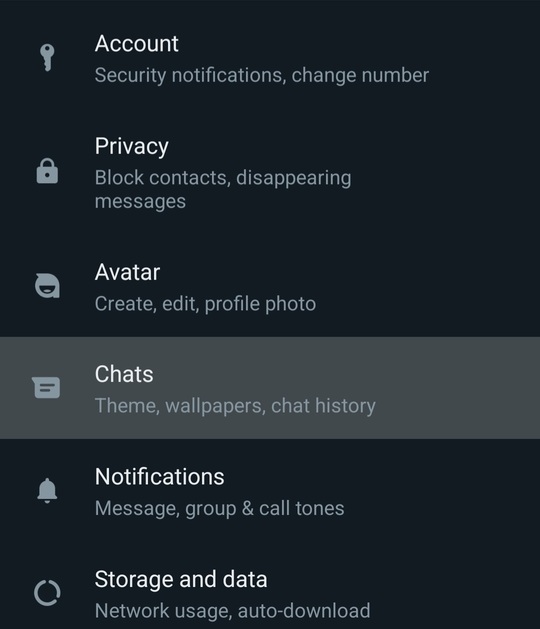 Go to Chats under settings