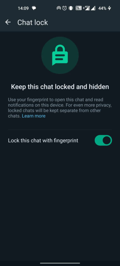 Disable chat lock option