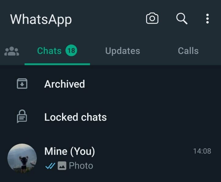 View locked chats on whatsapp