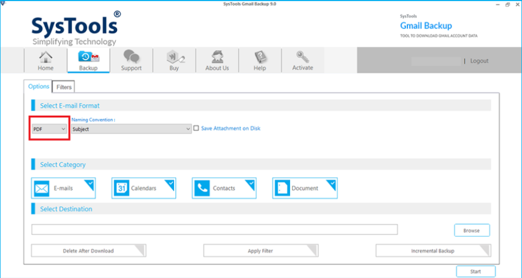 Choose the emails you want to print and specify the preferred layout 