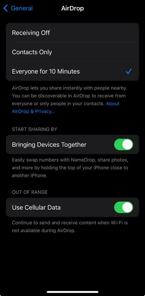 turn off contact sharing in iOS